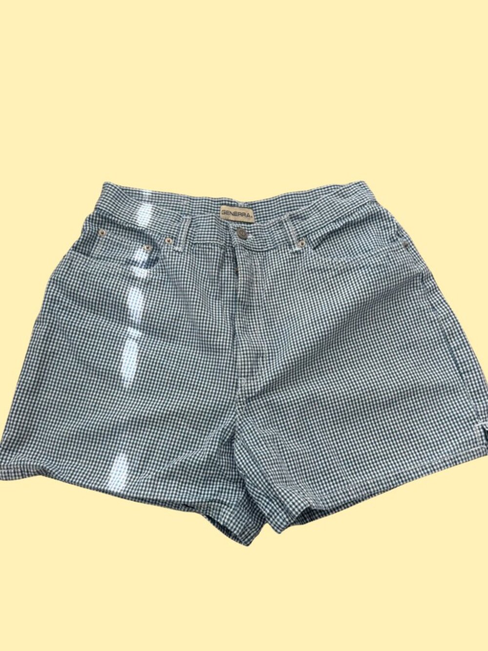 Vintage Generra Blue/White Checkered Mom Shorts